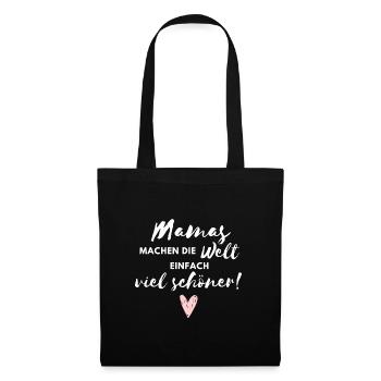 Mamas machen die Welt viel schöner - Stoffbeutel - Schwarz - Vorne