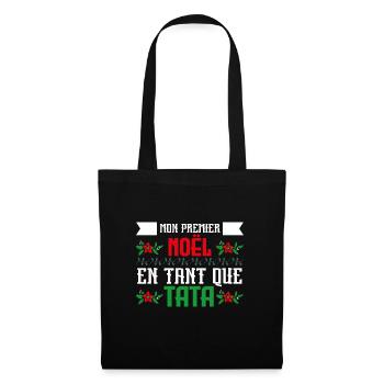 Le premier Noël en tant que tata - Sac en tissu - noir - Devant