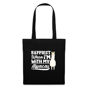 mammifères ll’alpaga le plus heureux quand je suis avec mon - Sac en tissu - noir - Devant