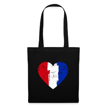 Drapeau du Cœur de la France - Sac en tissu - noir - Devant