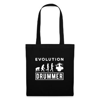 Evolution of man Drums Band Retro Vintage Drummer - Stoffbeutel - Schwarz - Vorne