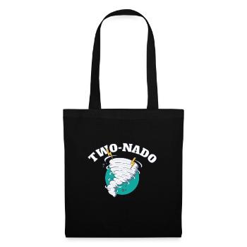 Twonado Two Nado 2 ans 2nd anniversaire Tornade - Sac en tissu - noir - Devant