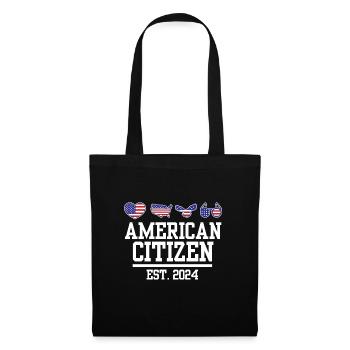 American Citizen Est 2024 US Flag Naturalized - Stoffbeutel - Schwarz - Vorne