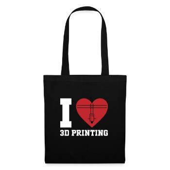 3D Drucker 3D Druck - Stoffbeutel - Schwarz - Vorne