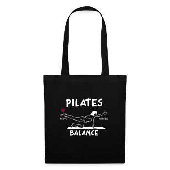 Pilates Balance Wine And Coffee Motif - Tote Bag - black - Front