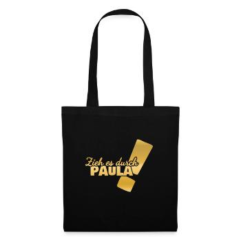 Paula als Vorname - Stoffbeutel - Schwarz - Vorne