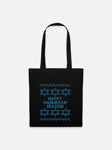 Brutto Hanukkah, Hanukkah, festa delle luci, regalo - Borsa di stoffa - nero