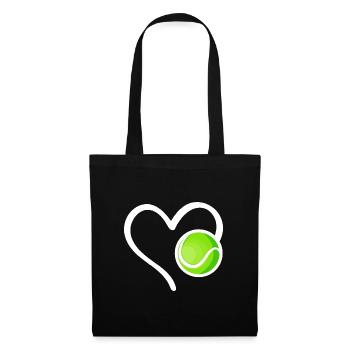 Tennis Heart Tennis Ball - Tote Bag - black - Front