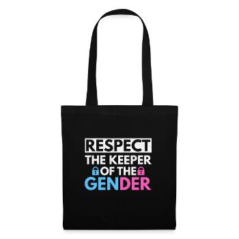 Gender Reveal Design für eine Gender-Hüterin - Stoffbeutel - Schwarz - Vorne