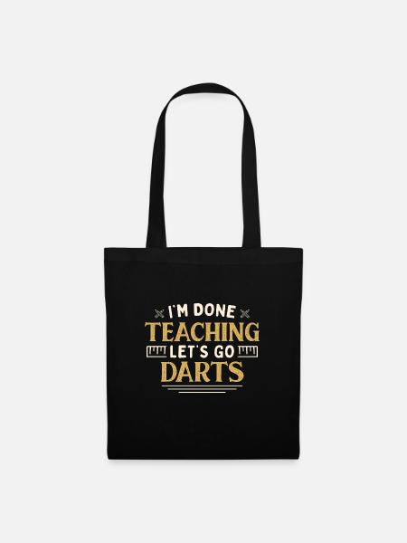 I'm Done Teaching Let's Go Darts Funny Teacher - Tote Bag - black