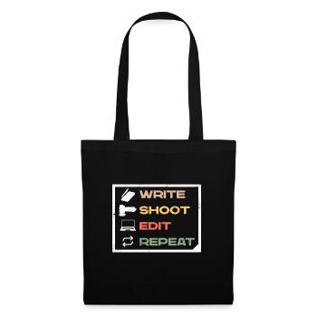 Journalist Journalism Write Edit Repeat - Stoffbeutel - Schwarz - Vorne