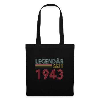 80 Jahre Legendär Seit 1943 80. Geburtstag - Stoffbeutel - Schwarz - Vorne