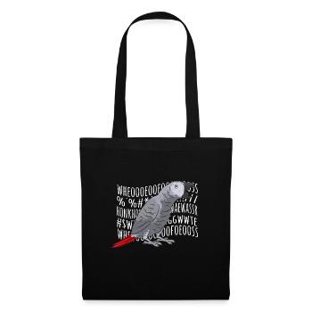 Graupapagei African Grey Parrot Papagei - Stoffbeutel - Schwarz - Vorne