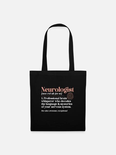 Neurologie Krankenschwester Gehirn Neurologin - Stoffbeutel - Schwarz