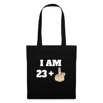 I Am 23 + 1 Sarcastic Funny 24th Birthday Turning - Tote Bag - black - Front