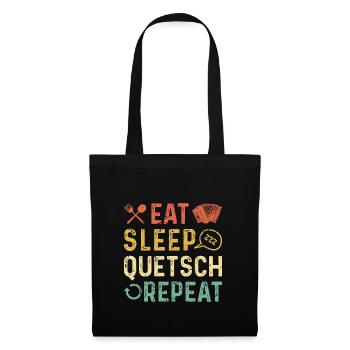 Eat Sleep Repeat, Steirische Harmonika Quetschn - Stoffbeutel - Schwarz - Vorne