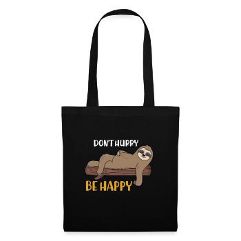 Dont Hurry Be Happy Sloth Sleeping Shirt - Tote Bag - black - Front