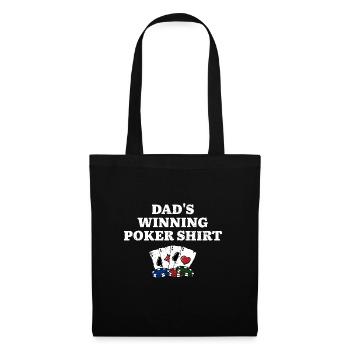Papa gagnant Poker Shirt Casino Jeux de cartes - Sac en tissu - noir - Devant