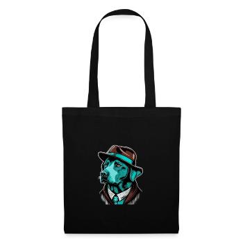 Labrador Pop Art Chien détective en costume - Sac en tissu - noir - Devant