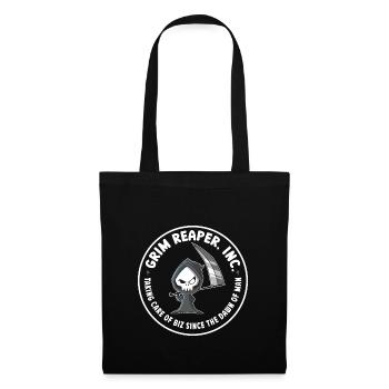 Funny Grim Reaper Inc. Logo, Goth Dark Humor - Stoffbeutel - Schwarz - Vorne