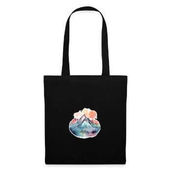 Mountain Landscape with Full Moon 2 - Tote Bag - black - Front