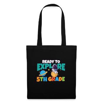 Le premier jour de la journée d’école prêt à explorer le 5ème - Sac en tissu - noir - Devant