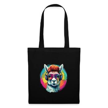 Crazy Alpaga Rainbow Art - Sac en tissu - noir - Devant