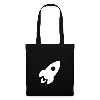 Fusée en blanc cadeau - Sac en tissu - noir - Devant