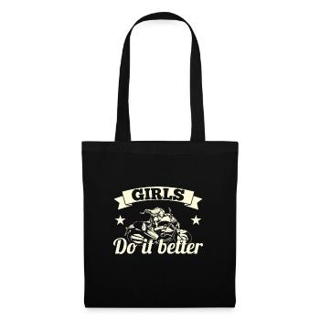 Femmes Moto Motard Fille MotoCycliste - Sac en tissu - noir - Devant