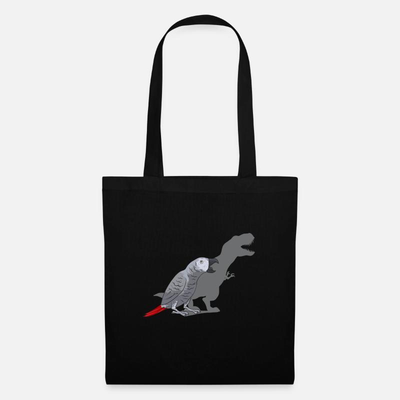 Graupapagei African Grey Parrot Papagei - Stoffbeutel - Schwarz