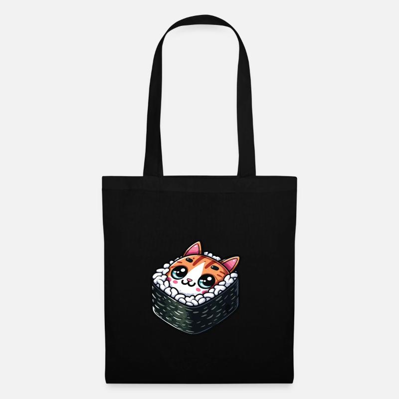 Sushi Katze - Stoffbeutel - Schwarz