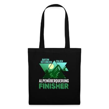 Alpenüberquerung Tshirt Finisher I Alpenbezwinger - Stoffbeutel - Schwarz - Vorne
