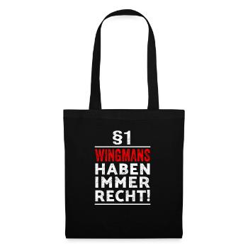 §1 Wingmen haben immer Recht Geschenk Trauzeugen - Stoffbeutel - Schwarz - Vorne