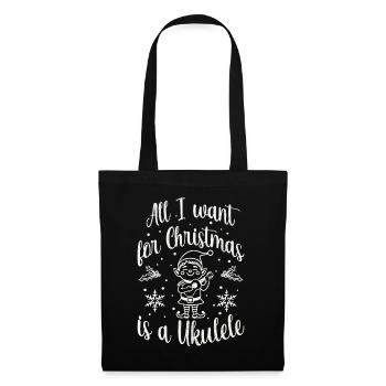 Tout ce que je veux pour Noël, c’est un ukulélé - Sac en tissu - noir - Devant