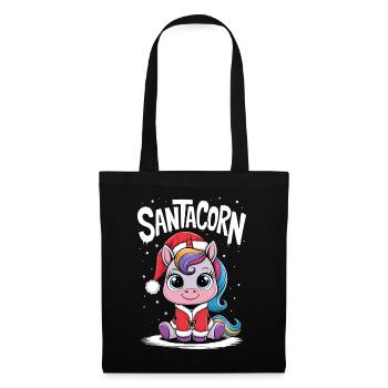 Unicorn Christmas Santa Funny Cute Santacorn - Tote Bag - black - Front
