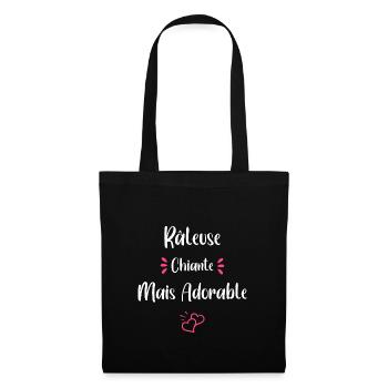 Je suis râleuse chiante mais adorable - Sac en tissu - noir - Devant