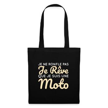 Je ne ronfle pas je rêve que je suis une moto - Sac en tissu - noir - Devant