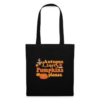Hello Autumn Leaves and Pumpkins Please Scarecrow - Stoffbeutel - Schwarz - Vorne