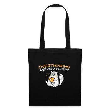 Cat Lover Foodie Overthinking And Also Hungry - Tote Bag - black - Front