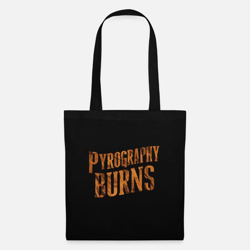Pyrography Burns Typography Enthusiast Graphic - Tote Bag - black