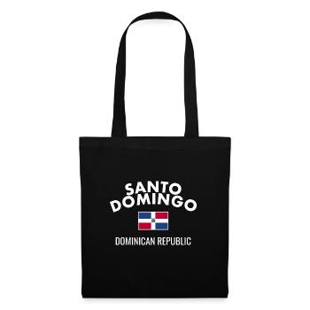 Santo Domingo Dom Rep Flagge Dominikanische - Stoffbeutel - Schwarz - Vorne