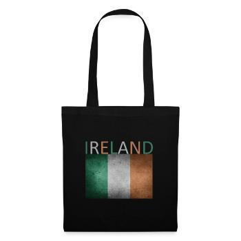 Irland Flagge - Kunstdesign - Stoffbeutel - Schwarz - Vorne