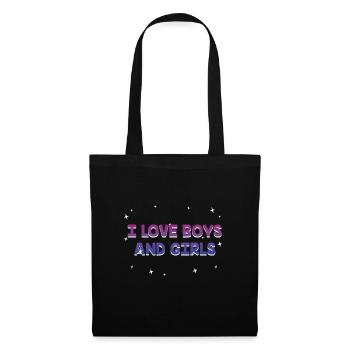 I Love Boys and Girls Bisexual LGBTQ Bi Pride Gay - Tote Bag - black - Front