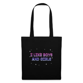 I Like Boys and Girls Bisexual LGBTQ Bi Pride - Stoffbeutel - Schwarz - Vorne