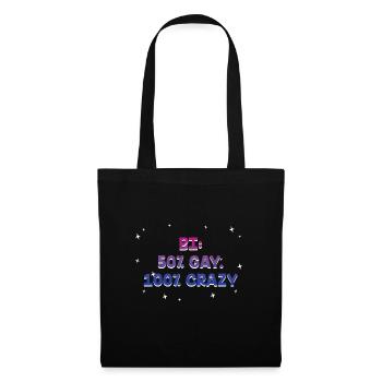 Half Bi Half Gay Crazy Joke Bisexual Pun LGBTQ - Tote Bag - black - Front