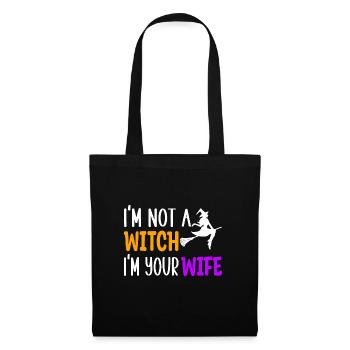 I m not a witch im your wife white - Hexe - Stoffbeutel - Schwarz - Vorne