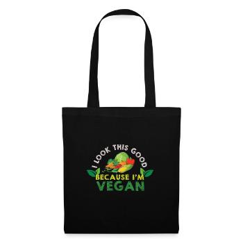 Vegan Fleischlos Tierlieb & Veganer - Stoffbeutel - Schwarz - Vorne
