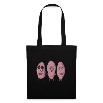 Légumes-racines de patates douces - Sac en tissu - noir - Devant