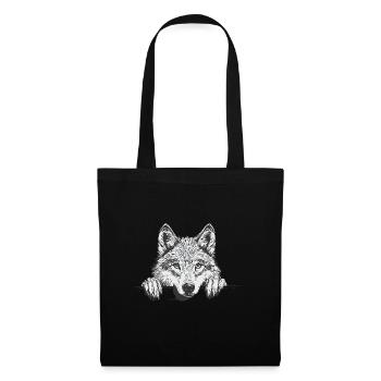 Wolf - Stoffbeutel - Schwarz - Vorne