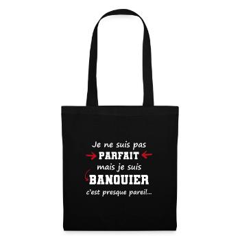 banquier homme parfait perfection banque argent - Sac en tissu - noir - Devant